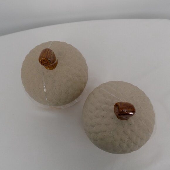 Set of 2 Ashland Heirloom Harvest Decorative Acorn Shaped Yellow Container New - Picture 6 of 8